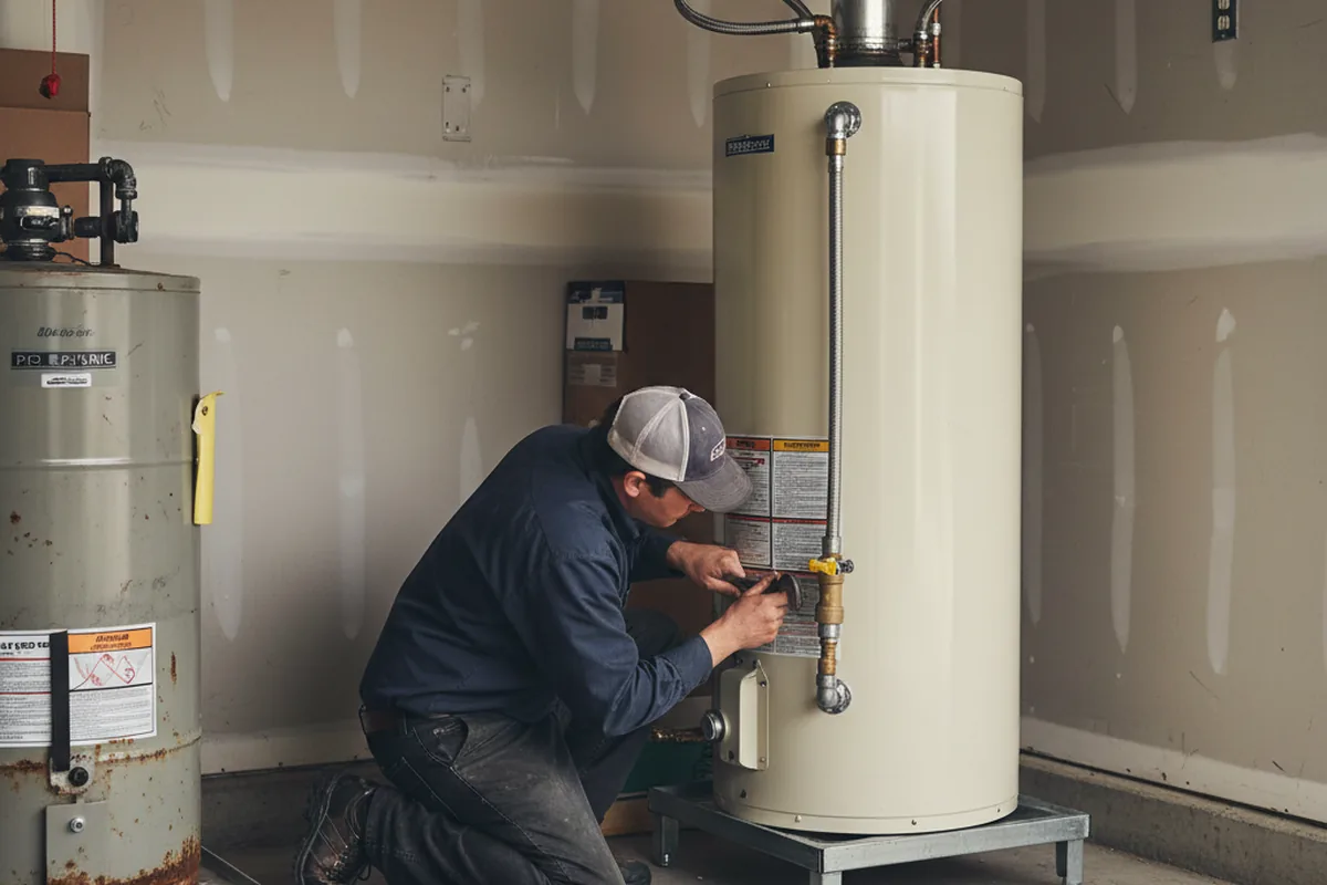 Water heater and shutoff valve replacement in Adell